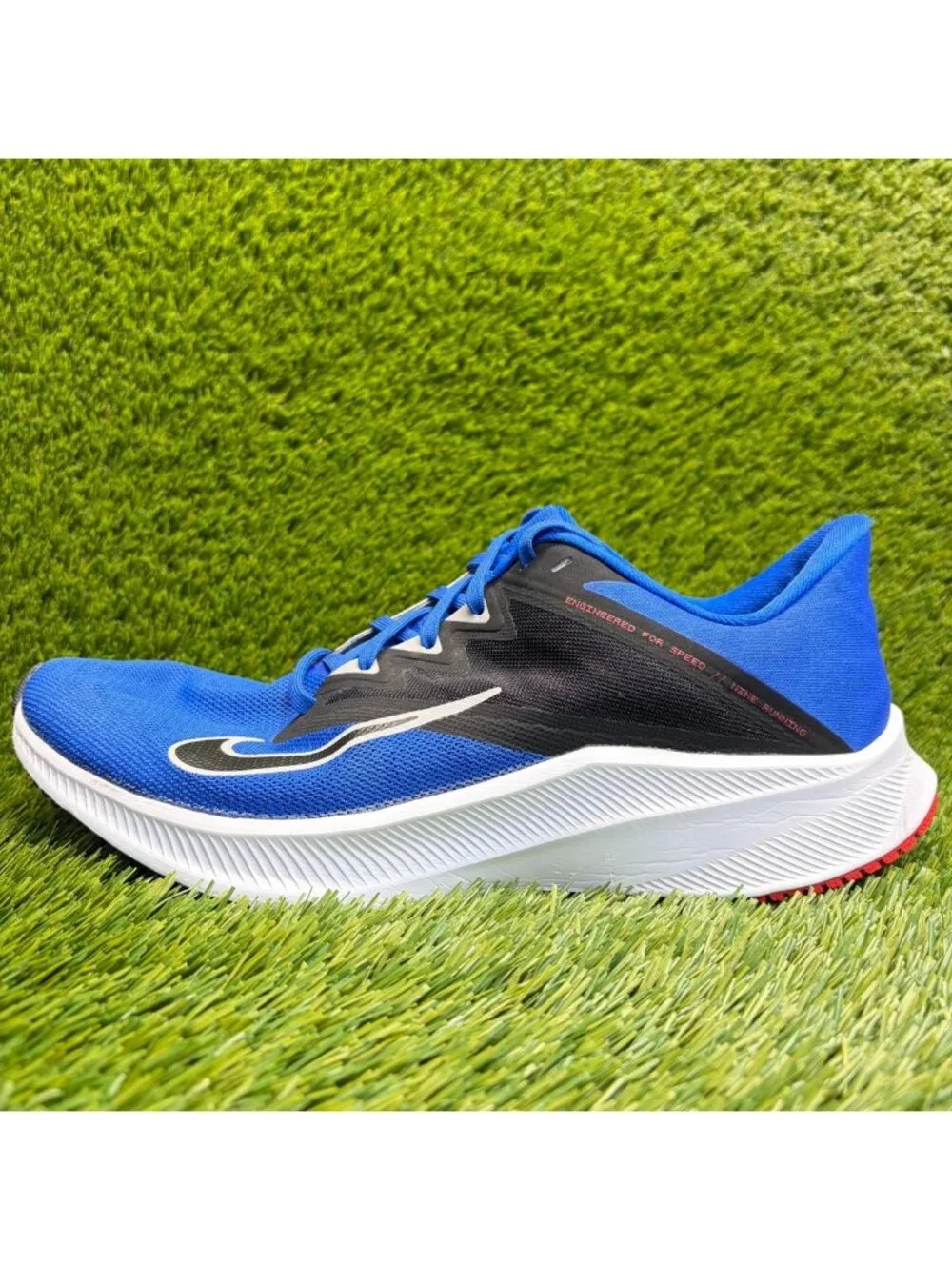 Nike Quest 3 Mens Size 10 Blue Black Athletic Running Walking Shoes Sneakers